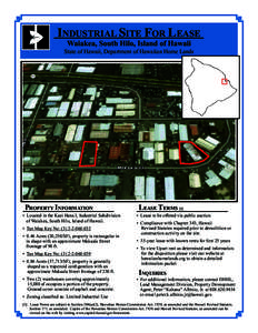 INDUSTRIAL SITE FOR LEASE Waiakea, South Hilo, Island of Hawaii State of Hawaii, Department of Hawaiian Home Lands  PROPERTY INFORMATION