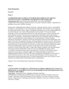 CIHR-SRTC Research Day abstracts 2011