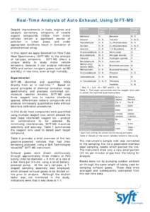 Real-Time Analysis of Auto Exhaust, Using SIFT-MS