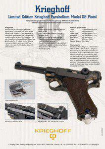 Krieghoff  Limited Edition Krieghoff Parabellum Model 08 Pistol