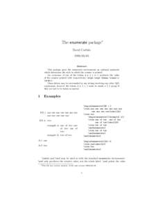 The enumerate package∗ David Carlisle[removed]Abstract This package gives the enumerate environment an optional argument