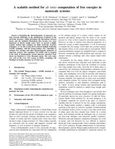 A scalable method for ab initio computation of free energies in nanoscale systems M. Eisenbach∗ , C.-G. Zhou† , D. M. Nicholson∗ , G. Brown‡ , J. Larkin§ , and T. C. Schulthess¶ ∗ Oak  Ridge National Laborato