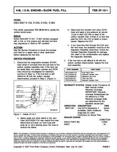 4.6L / 5.4L ENGINE—SLOW FUEL FILL  TSB[removed]FORD: [removed]E-150, E-250, E-250, E-350