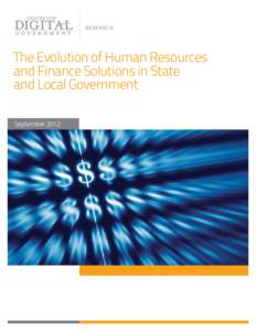 Rese arch  The Evolution of Human Resources and Finance Solutions in State and Local Government September 2012