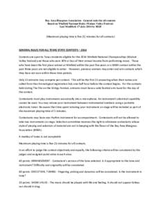 Bay Area Bluegrass Association - General rules for all contests Based on Winfield National Rules (Walnut Valley Festival) Last Modified: 17-July-2014 by RLH (Maximum playing time is five [5] minutes for all contests)