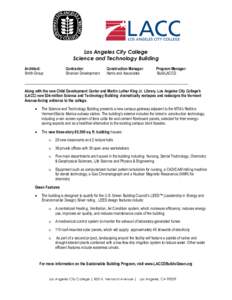 Microsoft Word - LACC Sciences Building Fact Sheet FINAL.doc