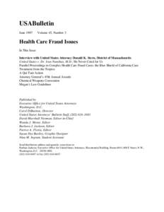 US Attorneys' Bulletin Vol 45 No 03, Health Care Fraud II