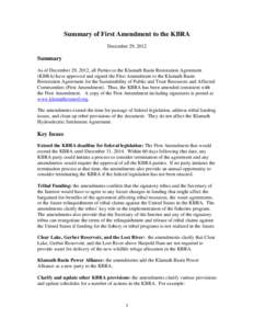 Microsoft Word[removed]Summary of First Amendments to the KBRA.docx