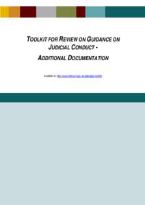 Toolkit for Review of Guidance on Judicial Conduct Additional Documentation