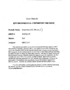 Environmental Chemistry Methods: Imazomax (CL 299, 263); [removed]