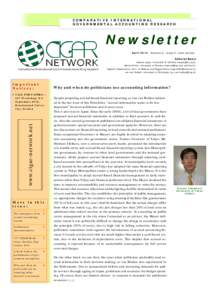 COMPARATIVE INTERNATIONAL GOVERNMENTAL ACCOUNTING RESEARCH Newsletter April 2014, Volume 5, Issue 2 (new series) Editorial Board