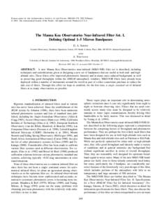 Publications of the Astronomical Society of the Pacific, 114:169–179, 2002 February 䉷 2002. The Astronomical Society of the Pacific. All rights reserved. Printed in U.S.A. The Mauna Kea Observatories Near-Infrared Fi