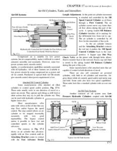 CHAPTER 17 Air-Oil Systems & Intensifiers Air-Oil Cylinders, Tanks and Intensifiers Length Adjustment. At this point air cylinder movement is retarded and controlled by the Oil Oil Balance Cylinder Speed Control Cylinder