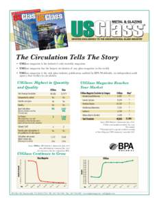 The Circulation Tells The Story • USGlass magazine is the industry’s only monthly magazine. • USGlass magazine has the largest circulation of any glass magazine in the world. • USGlass magazine is the only glass 