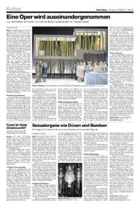 Kultur.  | Dienstag, 27. Mai 2014 | Seite 23 Eine Oper wird auseinandergenommen «La damnation de Faust» von Hector Berlioz spektakulär am Theater Basel