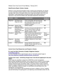 Midwest Cover Crop Council Annual Meeting – Ada, Ohio, February 2010