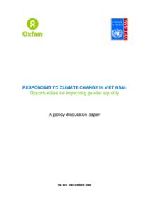 Social vulnerability / Climate change / Oxfam / Gender equality / Gender / Social philosophy / Climate change and poverty / Sociology / Adaptation to global warming / Global warming