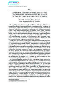 FastTrack➲ publication BULLETIN OF MARINE SCIENCE, 85(2–3): 000–000, 2009  NOTE