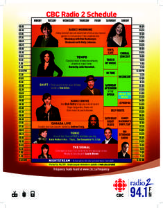 CBC Radio 2 Schedule BDC96N %+/%% %+/(% %,/%% %,/(%