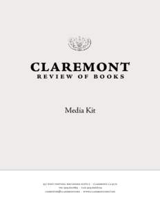 claremont review of books Media Kit 937 west foothill boulevard, suite e · claremont, catel:  · fax: 