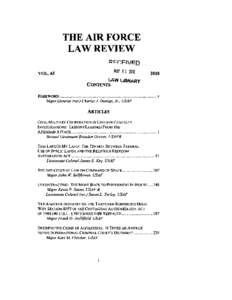 ----THE AIR FORCE LAW REVIEW Rf=~FIVED MAY 11 zam