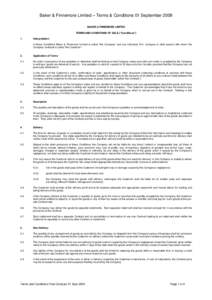 Baker & Finnemore Limited – Terms & Conditions 01 September 2009 BAKER & FINNEMORE LIMITED TERMS AND CONDITIONS OF SALE (“Conditions”) 1.  Interpretation