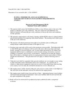 From H3150-1 (Rel[removed], [removed]Illustration 16 (as revised by Rel[removed], [removed]H[removed]ONSHORE OIL AND GAS GEOPHYSICAL EXPLORATION SURFACE MANAGEMENT REQUIREMENTS (PUBLIC) Bureau of Land Management (BLM)