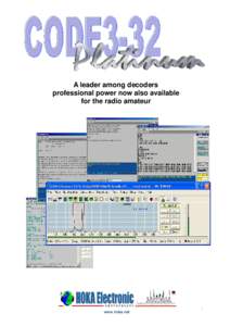 A leader among decoders professional power now also available for the radio amateur 1