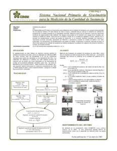 CNMCNM-PNQPNQ-3  Sistema Nacional Primario de Gravimetría para la Medición de la Cantidad de Sustancia  CENTRO NACIONAL DE METROLOGÍA