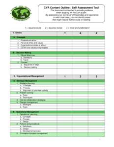 CVA Content Outline:  Self Assessment Tool