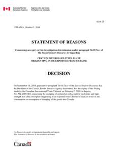 Expiry Review Decision - Statement of Reasons