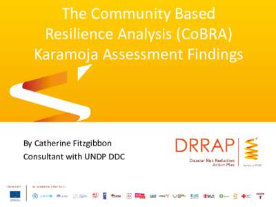 The Community Based Resilience Analysis (CoBRA) Karamoja Assessment Findings By Catherine Fitzgibbon Consultant with UNDP DDC