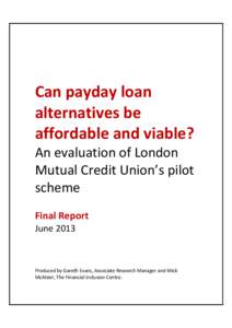 Microsoft WordCan payday loan alternatives be affordable and viable - Final Report