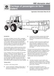 HSE information sheet Carriage of passengers on farm trailers Agriculture Information Sheet No 36