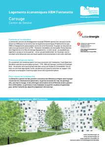 Logements économiques HBM Fontenette  Carouge Canton de Genève