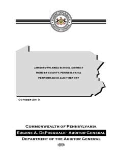 JAMESTOWN AREA SCHOOL DISTRICT - MERCER COUNTY, PENNSYLVANIA - PERFORMANCE AUDIT REPORT[removed]