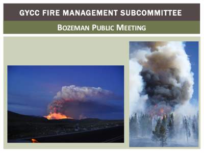 GYCC FIRE MANAGEMENT SUBCOMMITTEE  BOZEMAN PUBLIC MEETING GYCC FIRE MANAGEMENT SUBCOMMITTEE