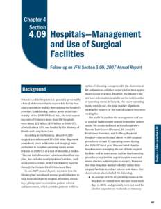 Chapter 4 Section 4.09 Hospitals—Management and Use of Surgical Facilities