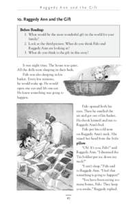 Raggedy Ann and the Gift  10. Raggedy Ann and the Gift Before Reading: 1. What would be the most wonderful gift in the world for your family?