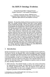 On RDF/S Ontology Evolution George Konstantinidis1,2 , Giorgos Flouris1 , Grigoris Antoniou1,2 , and Vassilis Christophides1,2 1  2