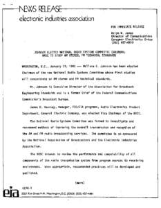 electronic industries association FOR IMMEDIATE RELEASE Ralph W. Jones D i r e c t o r o f Communications Consumer E l e c t r o n i c s Group[removed]