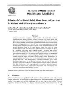 Vjollca Ndreu*, Fatjona Kamberi*, Enkeleda Sinaj*, Anila Sula**, JMHM Vol 2 Issue[removed]The Journal of MacroTrends in MACROJOURNALS  Health and Medicine