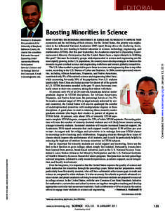 EDITORIAL  Boosting Minorities in Science CREDITS: (TOP) UMBC; (RIGHT) GEORGE DOYLE/THINKSTOCK