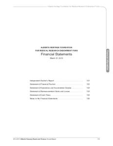 Alberta Heritage Foundation for Medical Research Endowment Fund[removed]Financial Statements