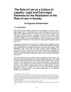 The Rule of Law as a Culture of Legality: Legal and Extra-legal Elements for the Realisation of the