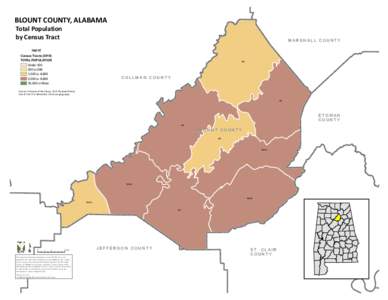 BLOUNT COUNTY, ALABAMA Total Population by Census Tract M MA