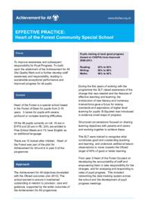 www.afa3as.org.uk  EFFECTIVE PRACTICE: Heart of the Forest Community Special School  Focus
