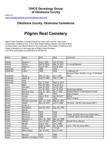 OHCE Genealogy Group of Oklahoma County Return to www.ohcegenealogy.com/cemeteries-gen.html