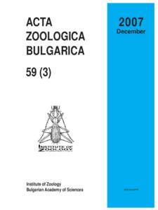 [removed]December[removed]Acta zoologica bulgarica