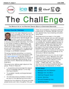 Volume 11, Issue 1  June 2005 The ChallEnge THE NEWSLETTER